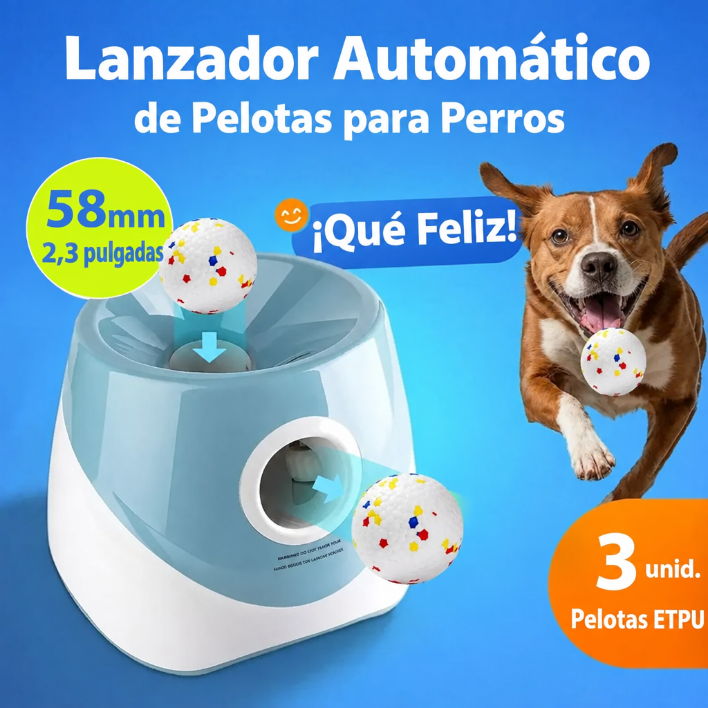 Lanzador automático de pelotas para perros